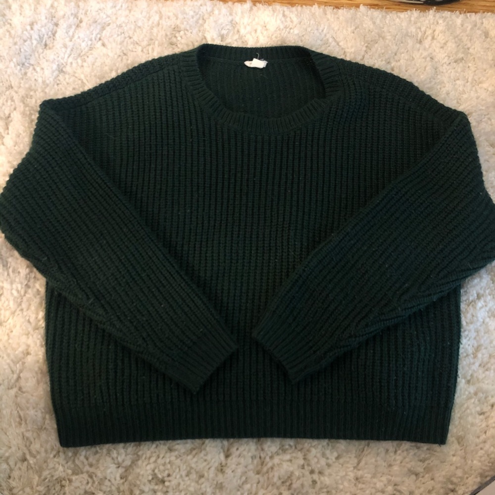 forest green knit sweater